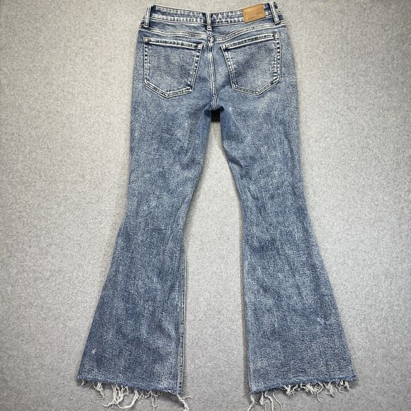 BKE Stella Slim Fit Low Rise Flare Jeans Women’s 28x32 Stone Wash Open Hem - Picture 10 of 16